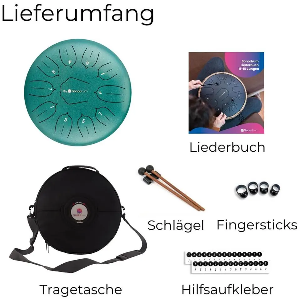 Lieferumfang der sonodrum Standard 30 cm